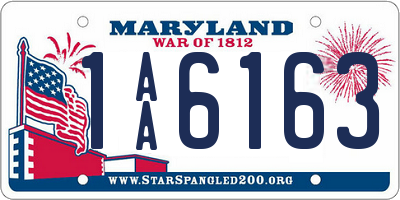 MD license plate 1AA6163