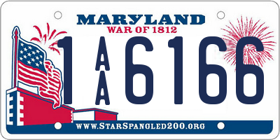 MD license plate 1AA6166