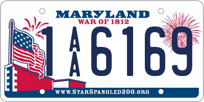 MD license plate 1AA6169