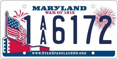 MD license plate 1AA6172