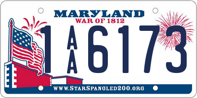 MD license plate 1AA6173