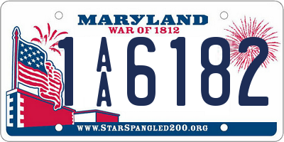 MD license plate 1AA6182