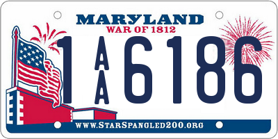 MD license plate 1AA6186