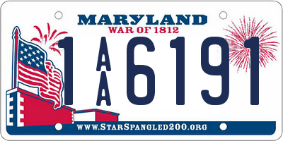 MD license plate 1AA6191