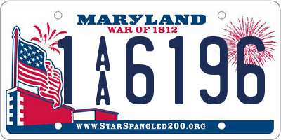 MD license plate 1AA6196