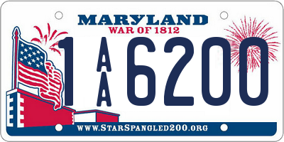 MD license plate 1AA6200