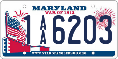 MD license plate 1AA6203