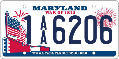 MD license plate 1AA6206