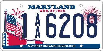 MD license plate 1AA6208