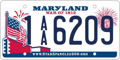 MD license plate 1AA6209