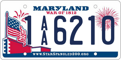 MD license plate 1AA6210