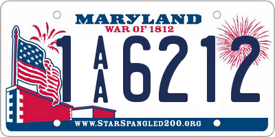 MD license plate 1AA6212