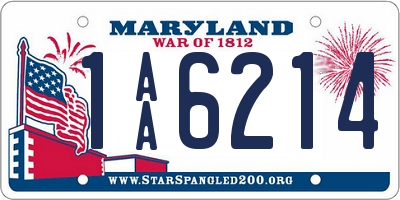 MD license plate 1AA6214