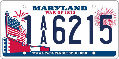 MD license plate 1AA6215