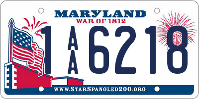 MD license plate 1AA6218