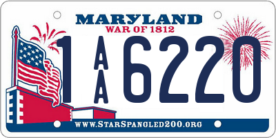 MD license plate 1AA6220