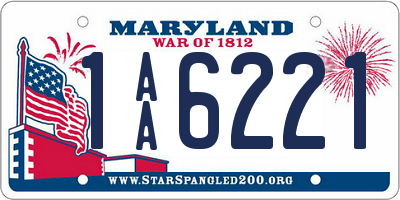 MD license plate 1AA6221