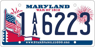 MD license plate 1AA6223