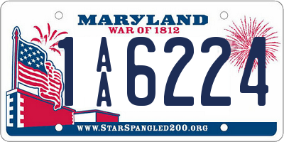 MD license plate 1AA6224