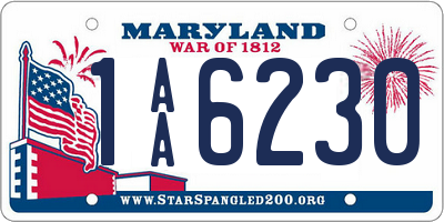 MD license plate 1AA6230