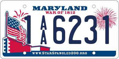 MD license plate 1AA6231
