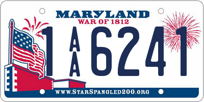 MD license plate 1AA6241