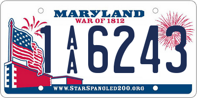 MD license plate 1AA6243