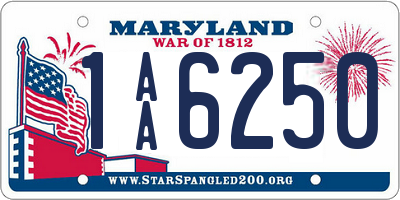 MD license plate 1AA6250
