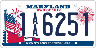 MD license plate 1AA6251