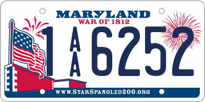 MD license plate 1AA6252