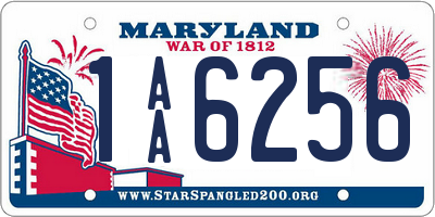 MD license plate 1AA6256