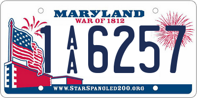 MD license plate 1AA6257