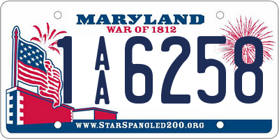 MD license plate 1AA6258