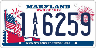 MD license plate 1AA6259