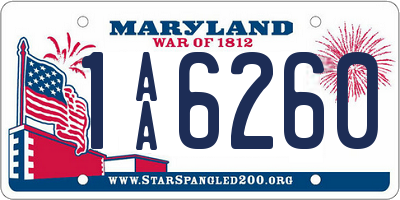 MD license plate 1AA6260