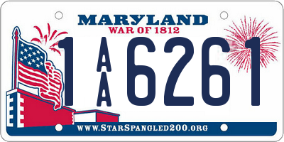 MD license plate 1AA6261