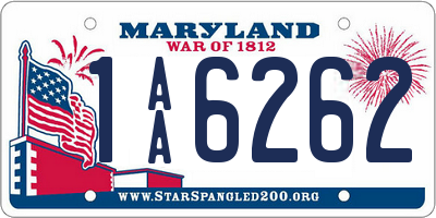 MD license plate 1AA6262