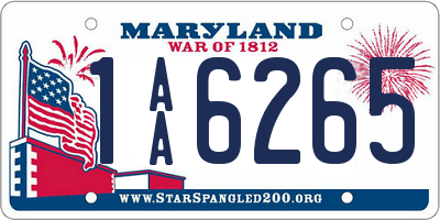 MD license plate 1AA6265