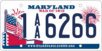 MD license plate 1AA6266