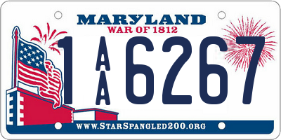 MD license plate 1AA6267