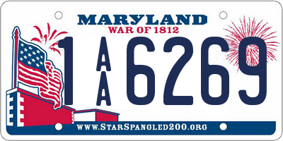 MD license plate 1AA6269