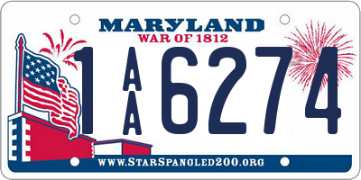 MD license plate 1AA6274