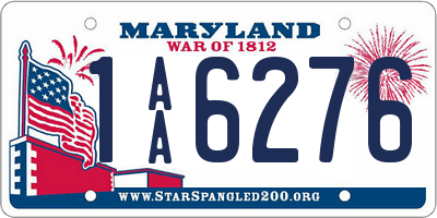 MD license plate 1AA6276