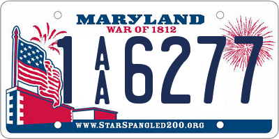 MD license plate 1AA6277