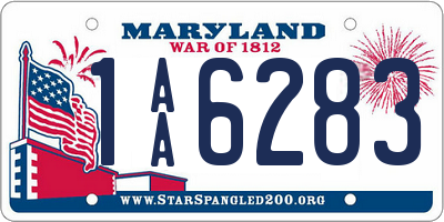 MD license plate 1AA6283