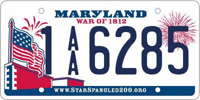 MD license plate 1AA6285