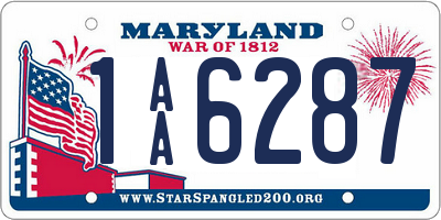 MD license plate 1AA6287