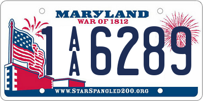 MD license plate 1AA6289