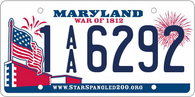 MD license plate 1AA6292