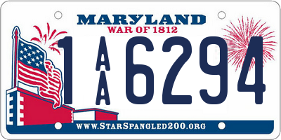 MD license plate 1AA6294